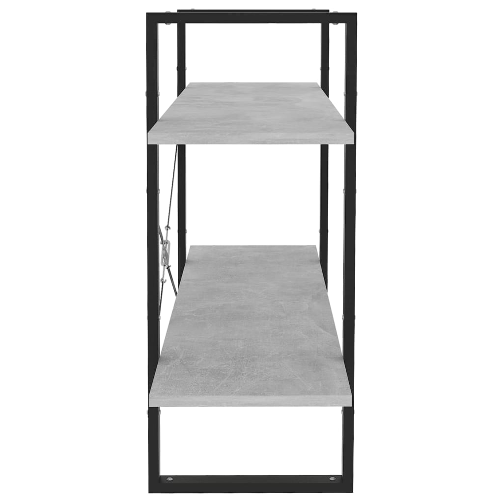 Ormarić za knjige s 2 razine boja betona 100x30x70 cm drveni