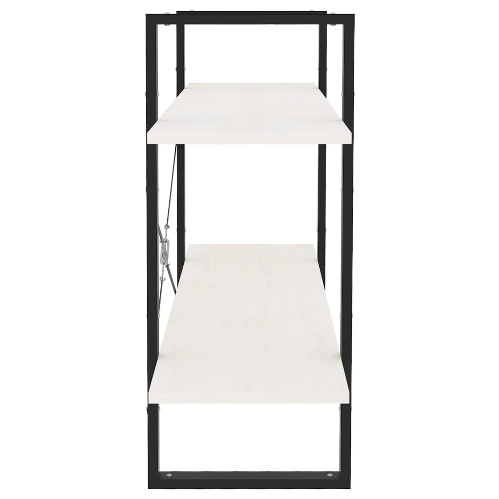 Ormarić za knjige s 2 razine bijeli 100x30x70 cm od borovine