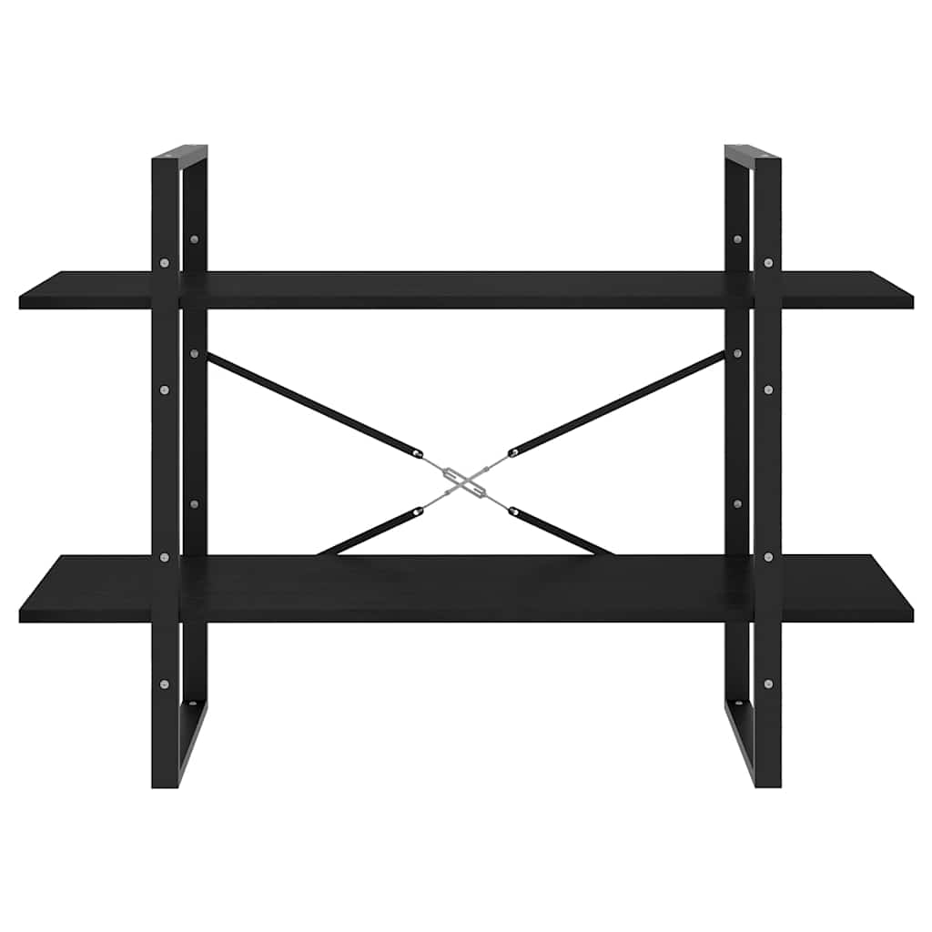 Ormarić za knjige s 2 razine crni 100 x 30 x 70 cm od borovine