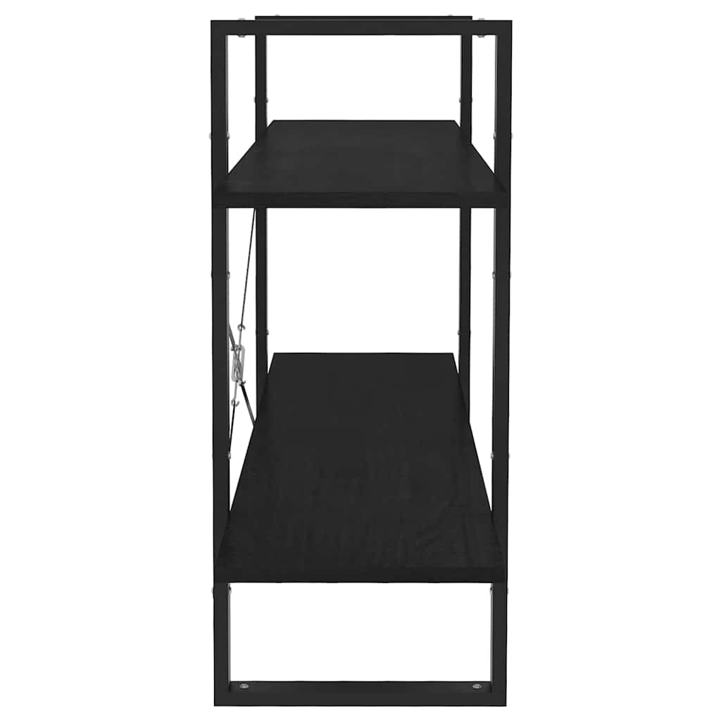 Ormarić za knjige s 2 razine crni 100 x 30 x 70 cm od borovine