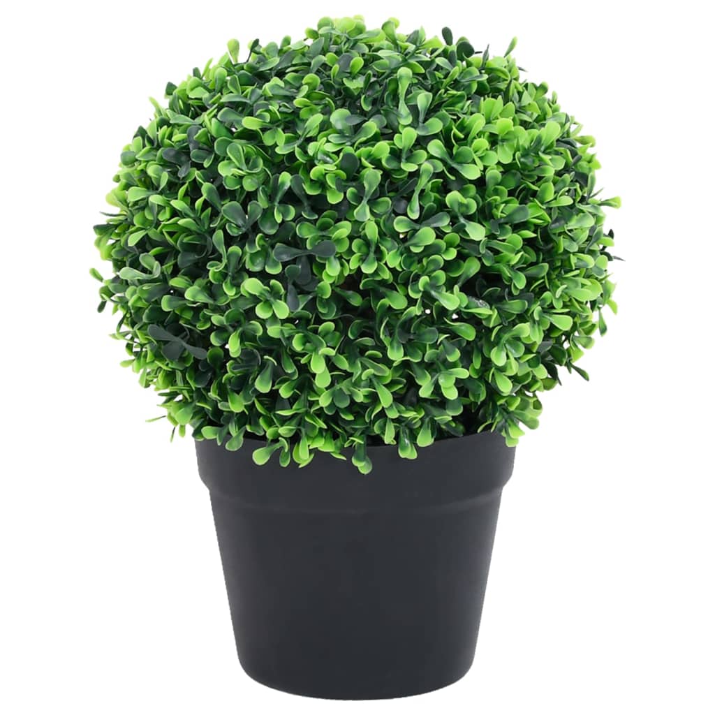 Umjetni šimširi s posudama 2 kom u obliku kugle zeleni 32 cm