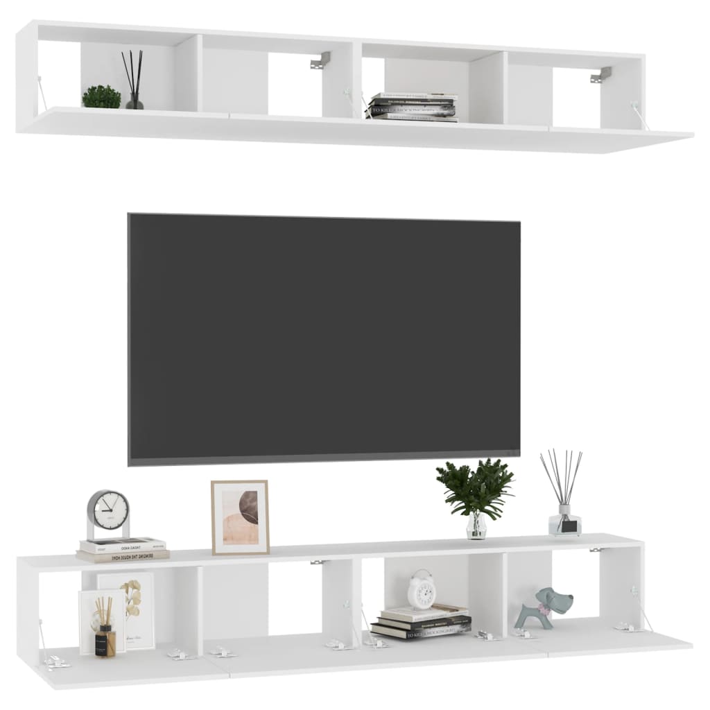 TV ormarići 4 kom bijeli 100 x 30 x 30 cm od konstruiranog drva