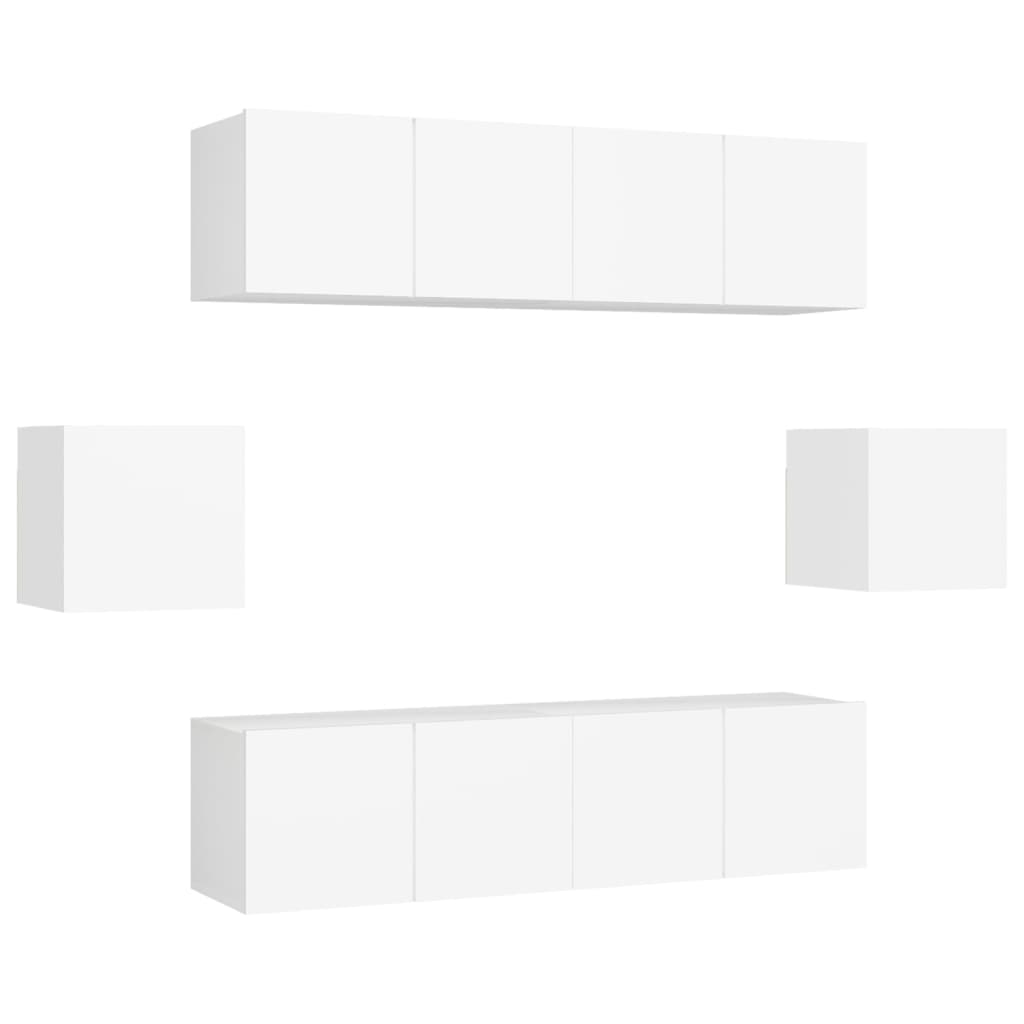 6-dijelni set TV ormarića bijeli od konstruiranog drva