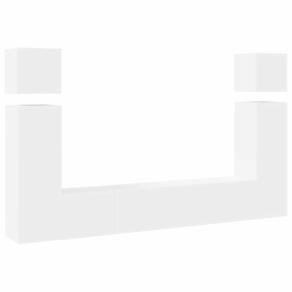 8-dijelni set TV ormarića bijeli od konstruiranog drva