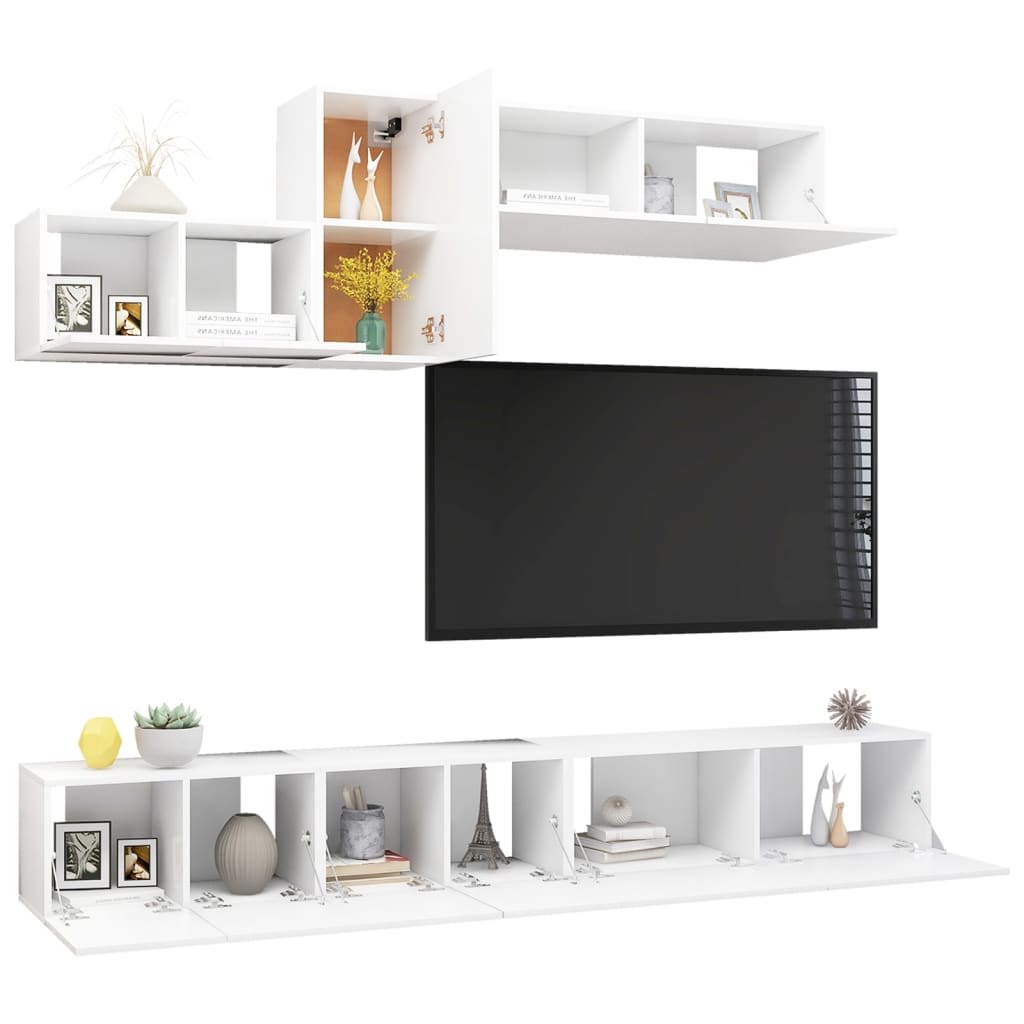 6-dijelni set TV ormarića bijeli od konstruiranog drva