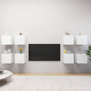Zidni TV ormarići 8 kom bijeli 30,5 x 30 x 30 cm