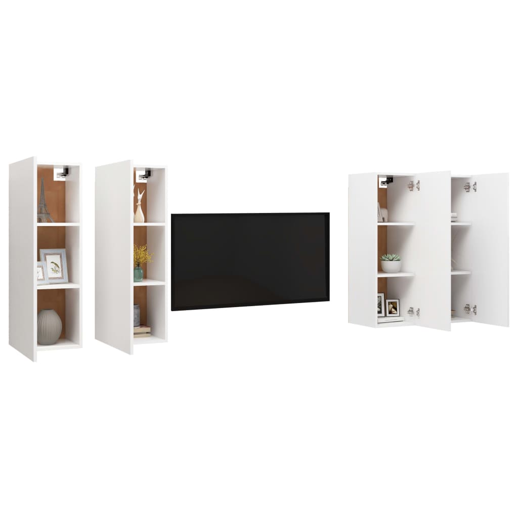 TV ormarići 4 kom bijeli 30,5 x 30 x 90 cm konstruirano drvo