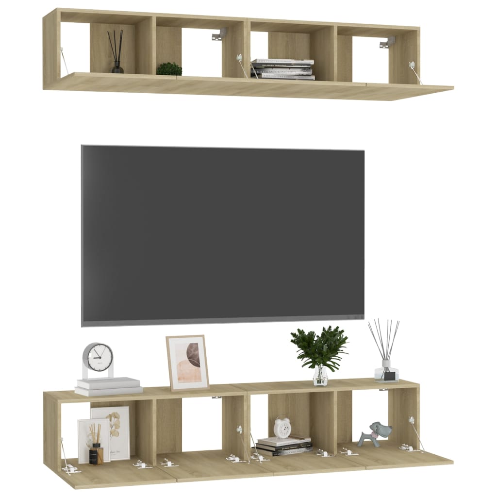 TV ormarići 4 kom boja hrasta sonome 80 x 30 x 30 cm drvena