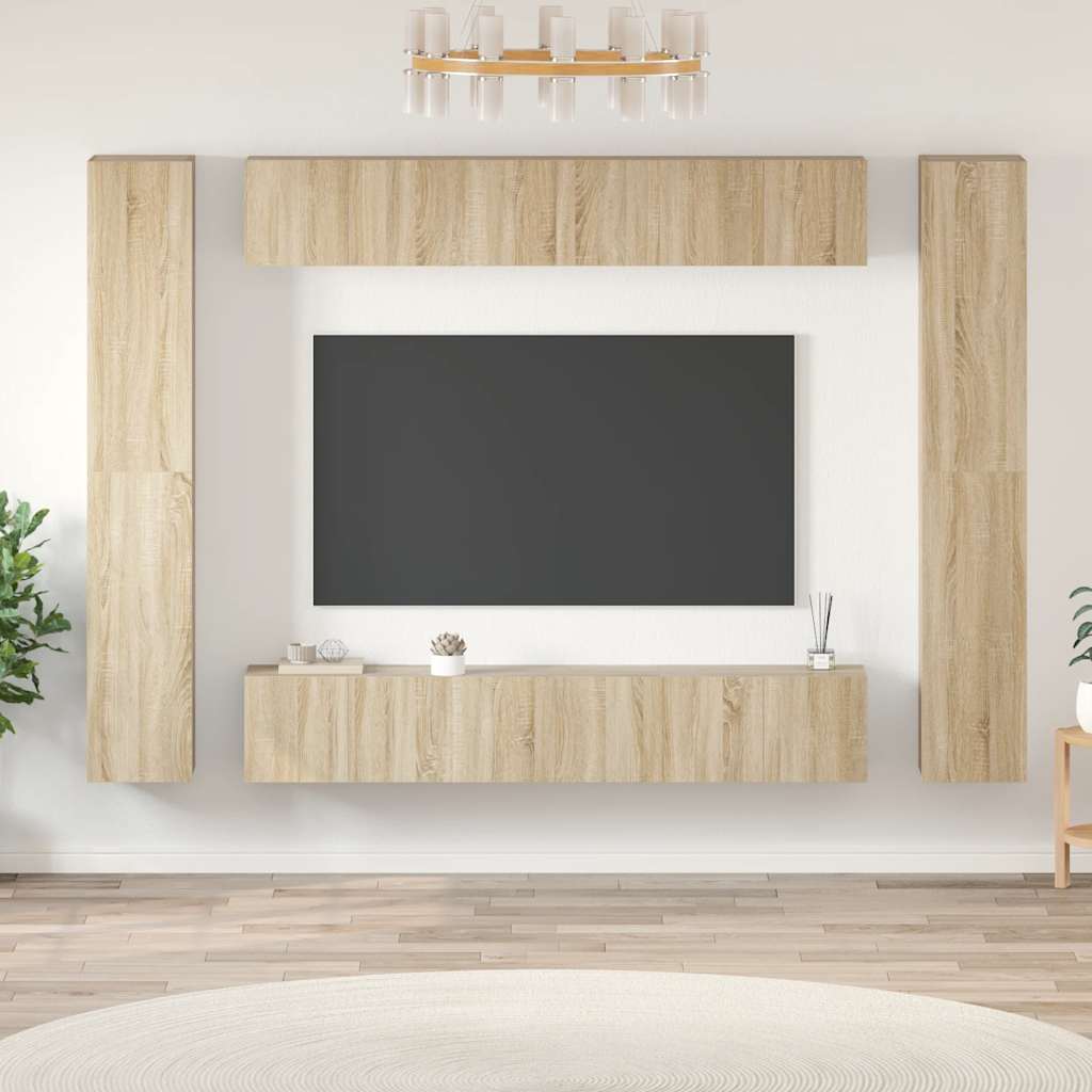 10-dijelni set TV ormarića boja hrasta sonome konstruirano drvo