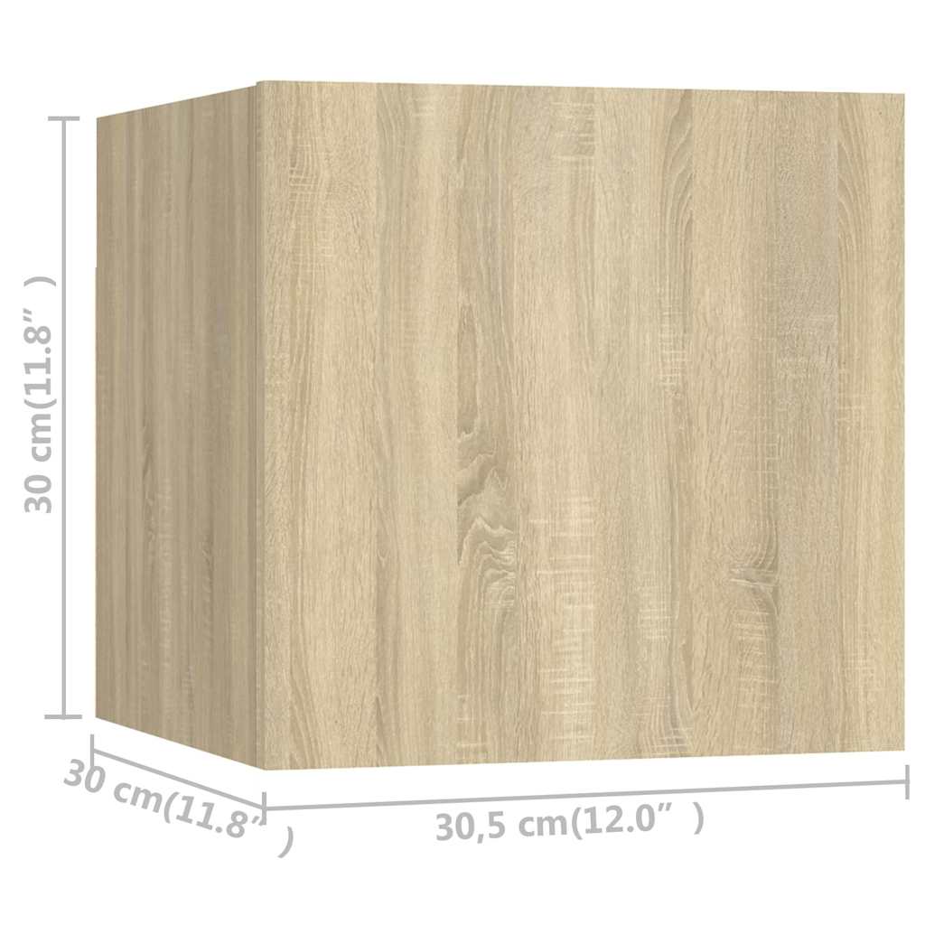 Zidni TV ormarići 8 kom boja hrasta sonome 30,5 x 30 x 30 cm