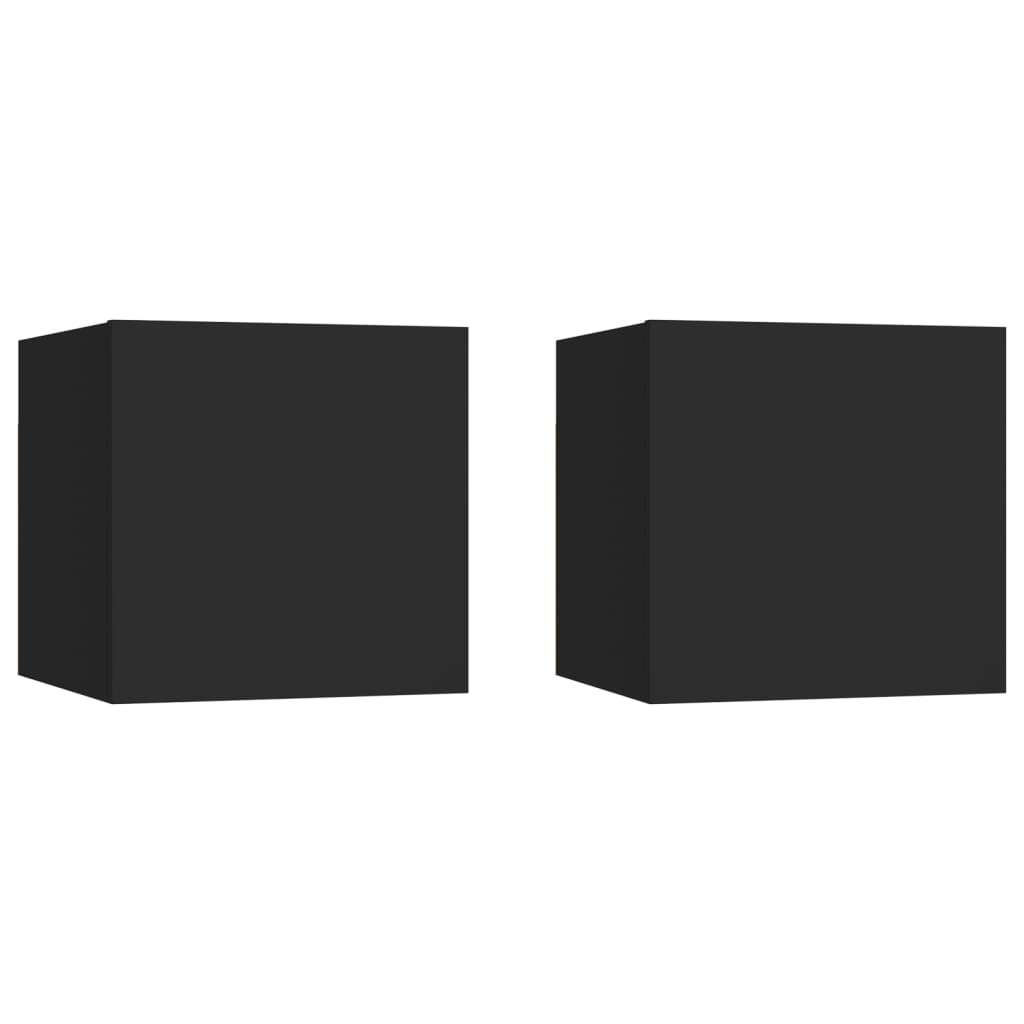 Noćni ormarići 2 kom crni 30,5 x 30 x 30 cm konstruirano drvo