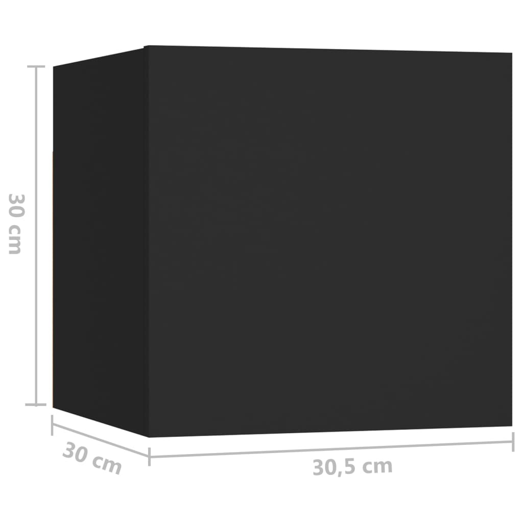 Noćni ormarići 2 kom crni 30,5 x 30 x 30 cm konstruirano drvo