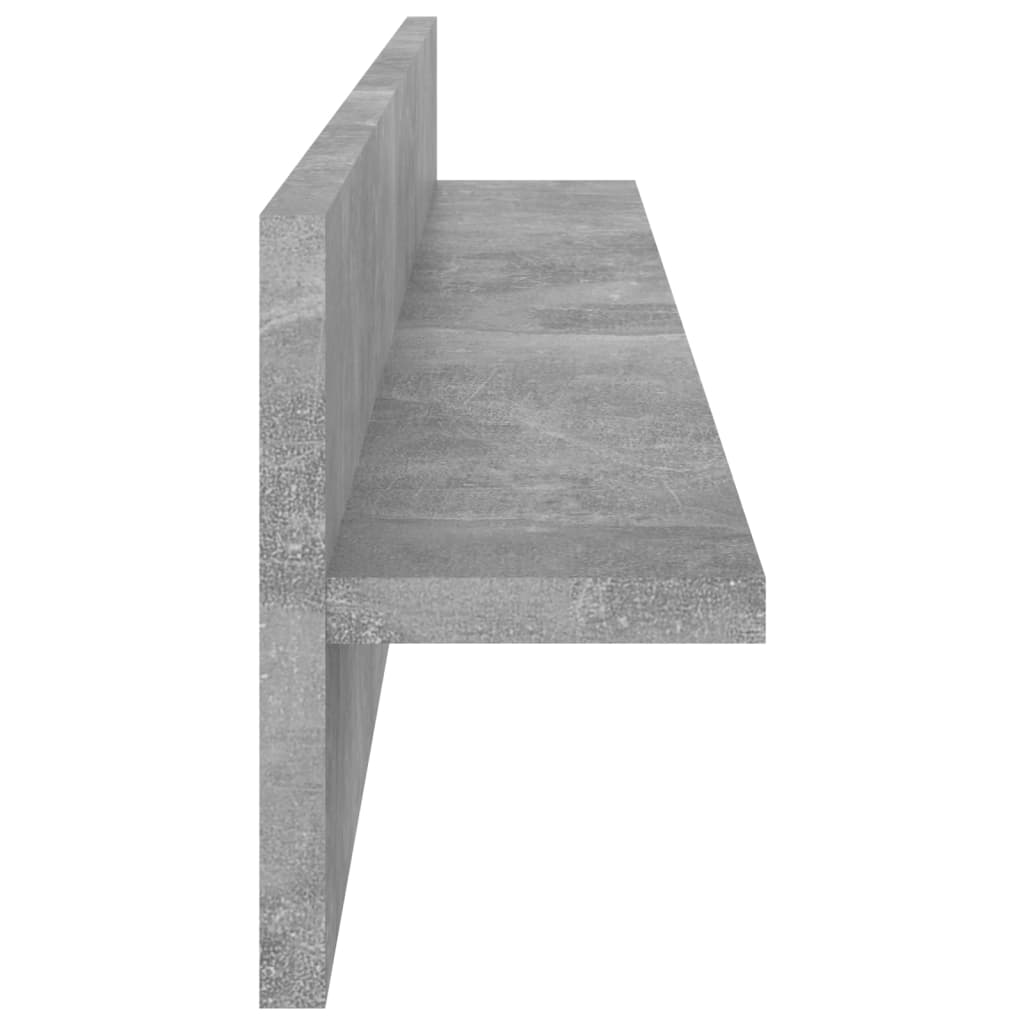 Zidne police 2 kom siva boja betona 80x11,5x18 cm od iverice