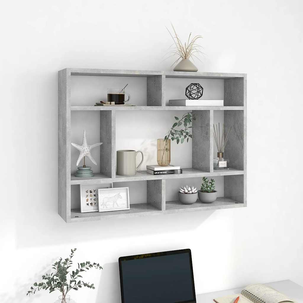 Zidna polica siva boja betona 75 x 16 x 55 cm konstruirano drvo