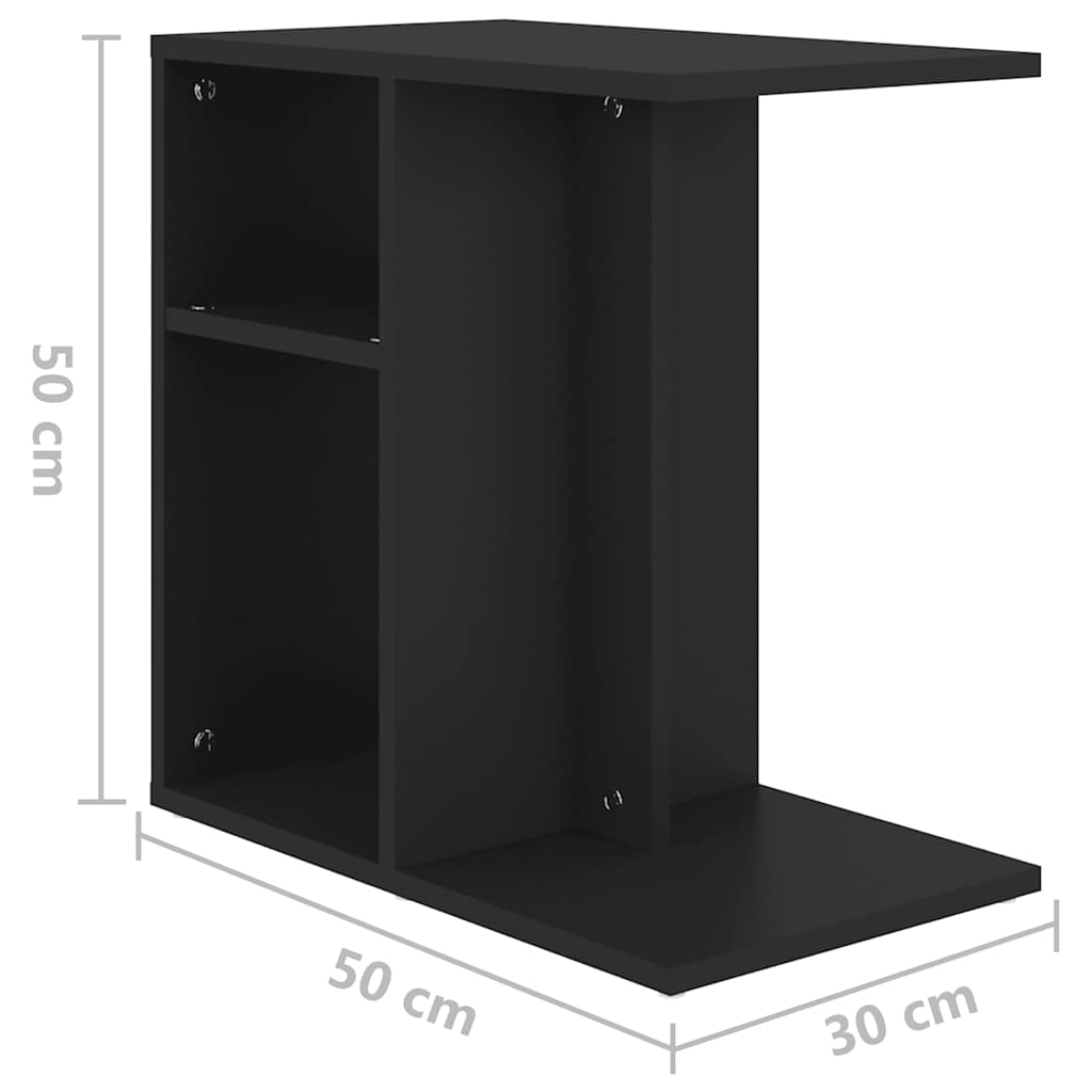 Bočni stolić crni 50 x 30 x 50 cm od konstruiranog drva