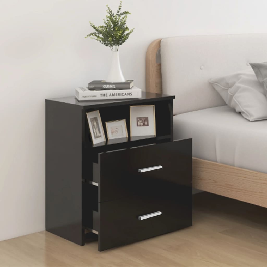 Noćni ormarići 2 kom crni 50 x 32 x 60 cm