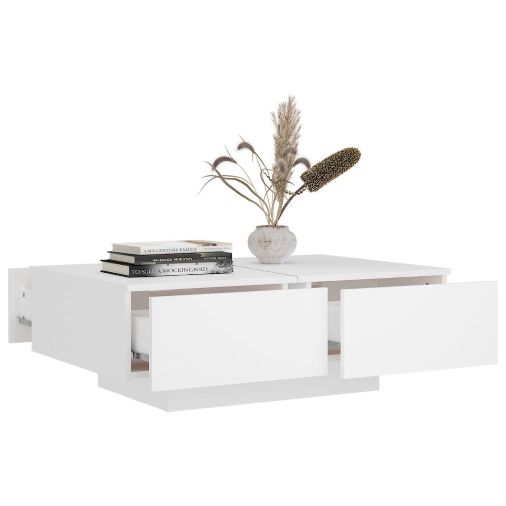 Stolić za kavu bijeli 90 x 60 x 31 cm od konstruiranog drva