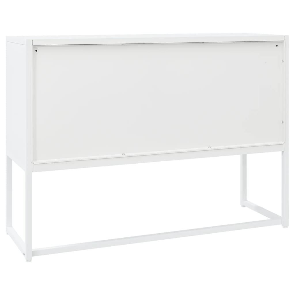Komoda bijela 105 x 35 x 75 cm čelična