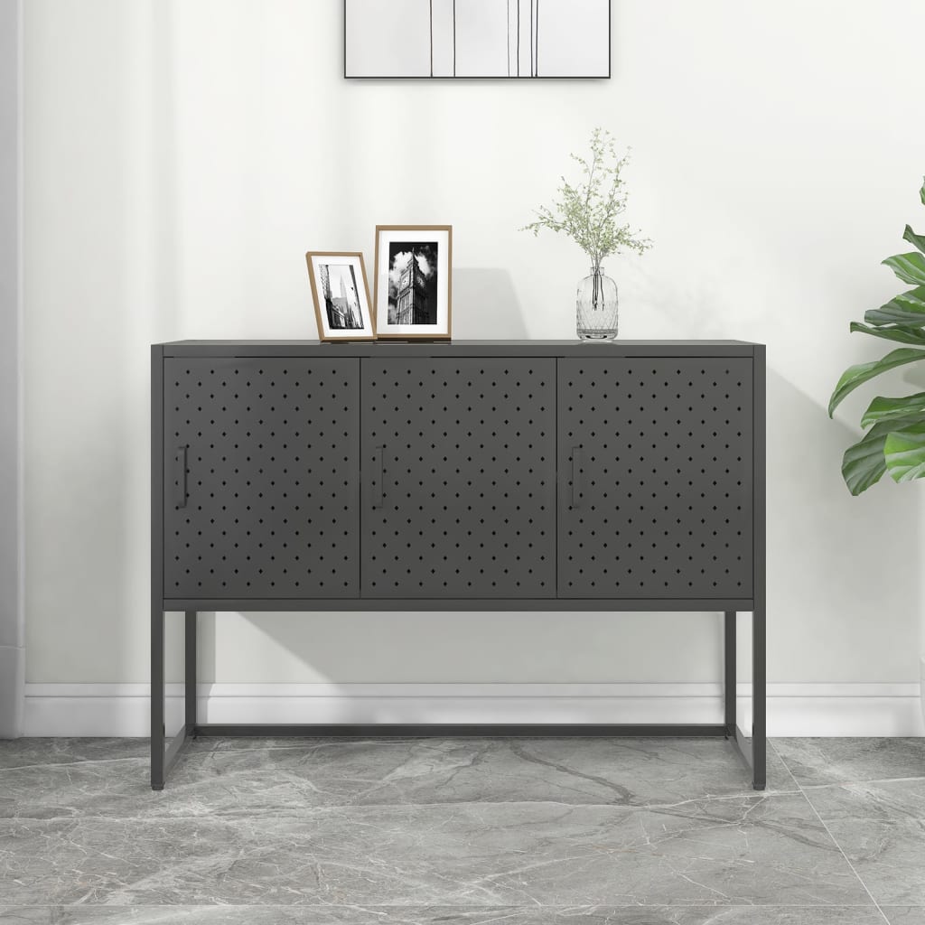 Komoda antracit 105 x 35 x 75 cm čelična