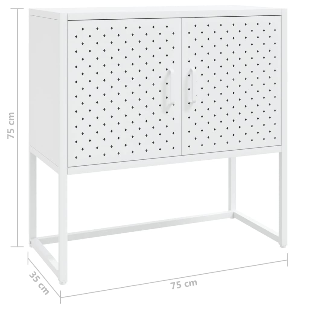 Komoda bijela 75 x 35 x 75 cm čelična