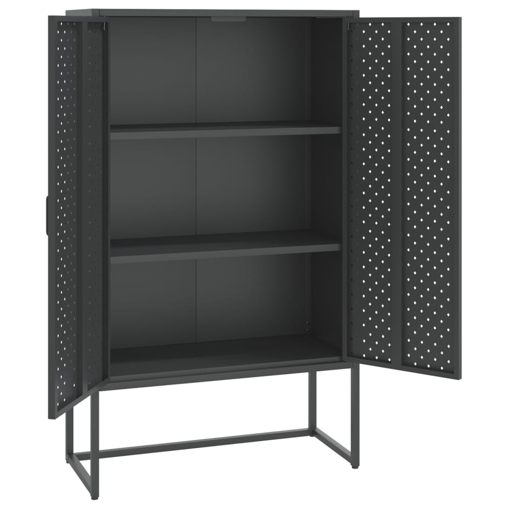 Visoka komoda antracit 80 x 35 x 135 cm čelična