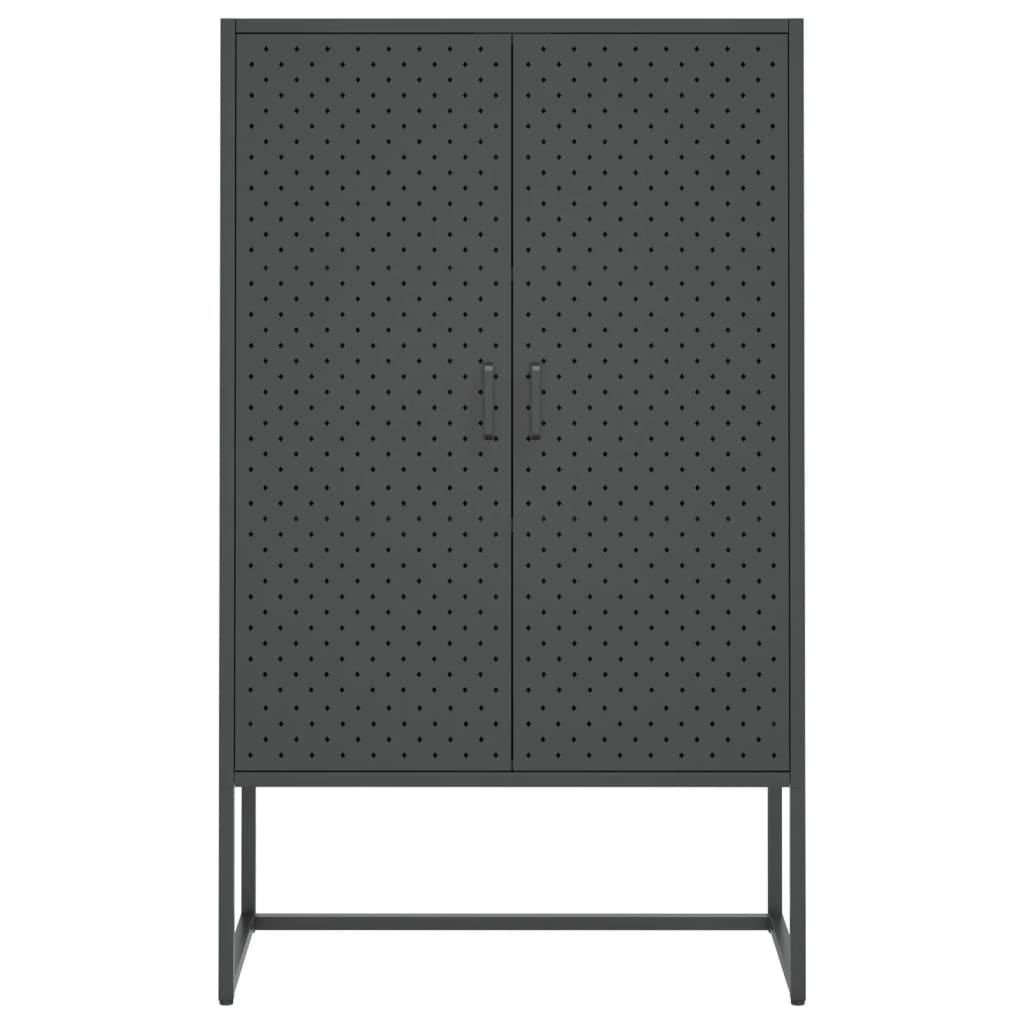 Visoka komoda antracit 80 x 35 x 135 cm čelična