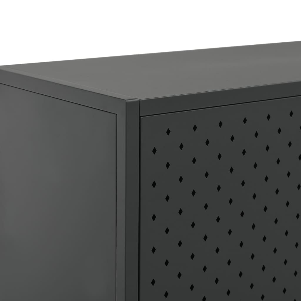 Visoka komoda antracit 80 x 35 x 135 cm čelična