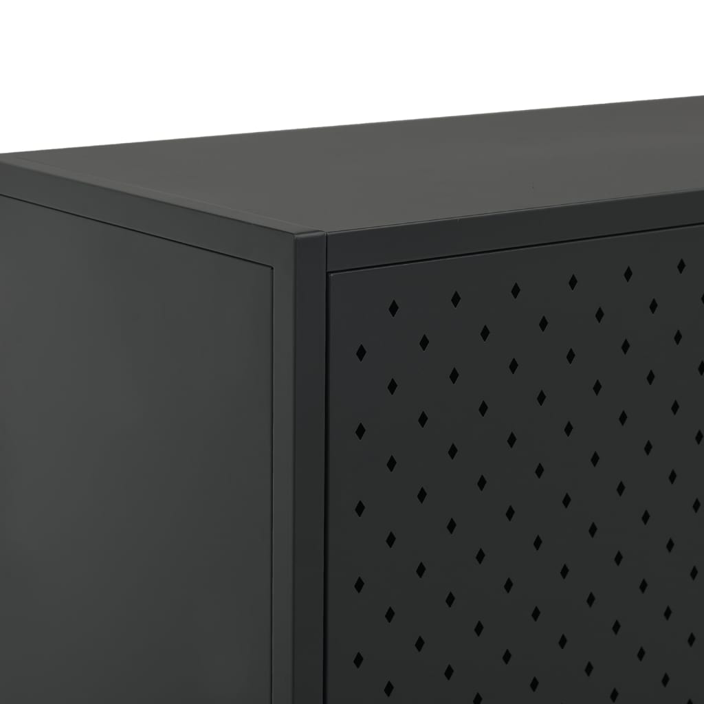 Visoka komoda crna 80 x 35 x 135 cm čelična