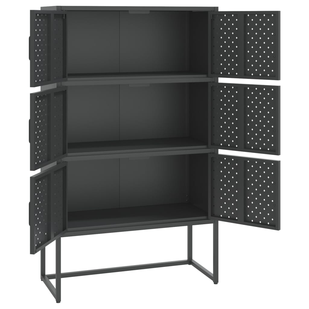 Visoka komoda antracit 80 x 35 x 135 cm čelična