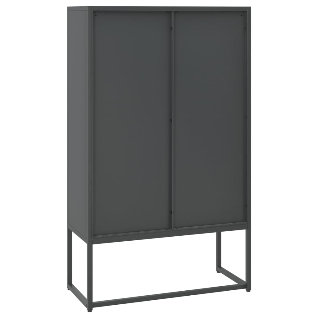 Visoka komoda antracit 80 x 35 x 135 cm čelična