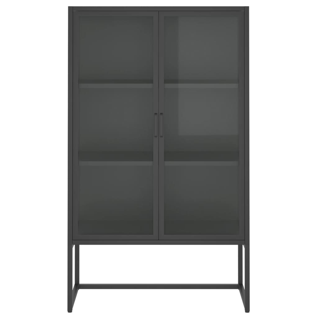 Visoka komoda antracit 80x35x135 cm od čelika i kaljenog stakla