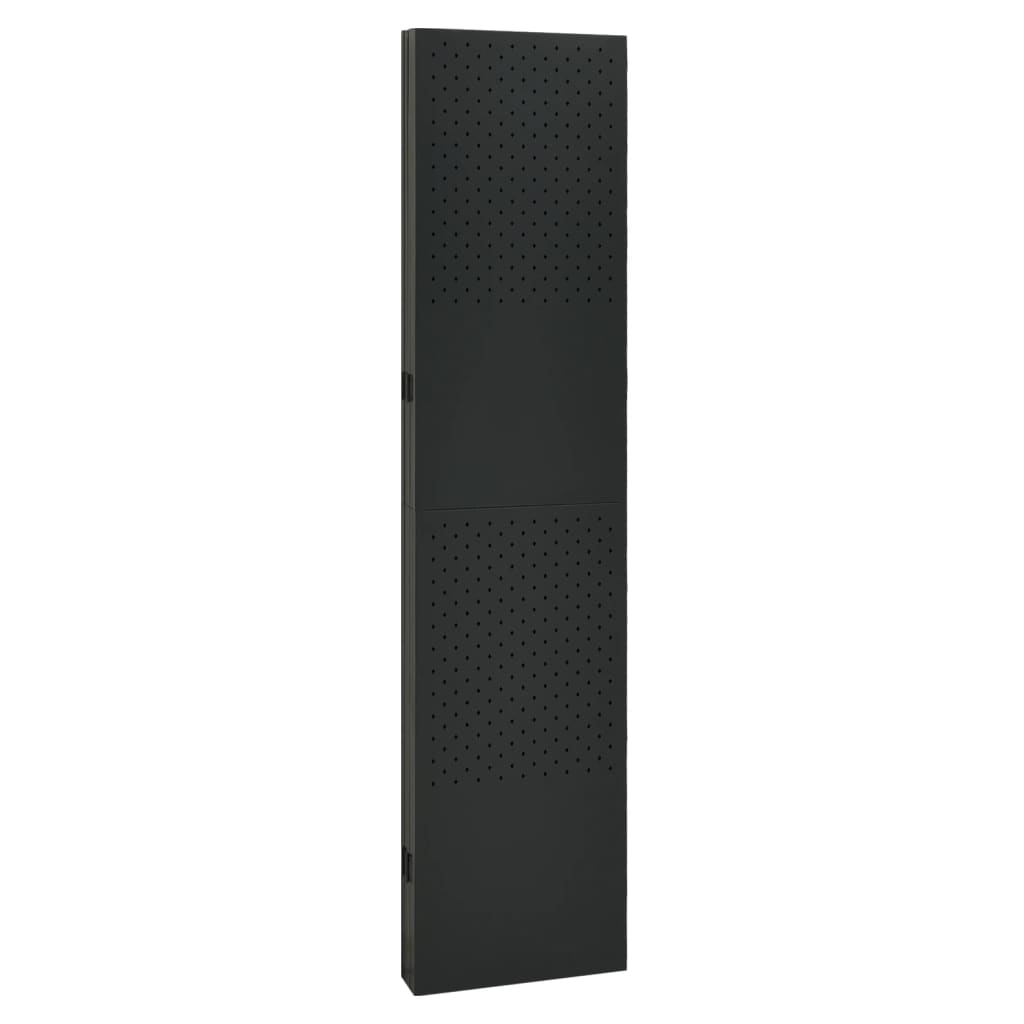 Sobna pregrada s 5 panela crna 200 x 180 cm čelična