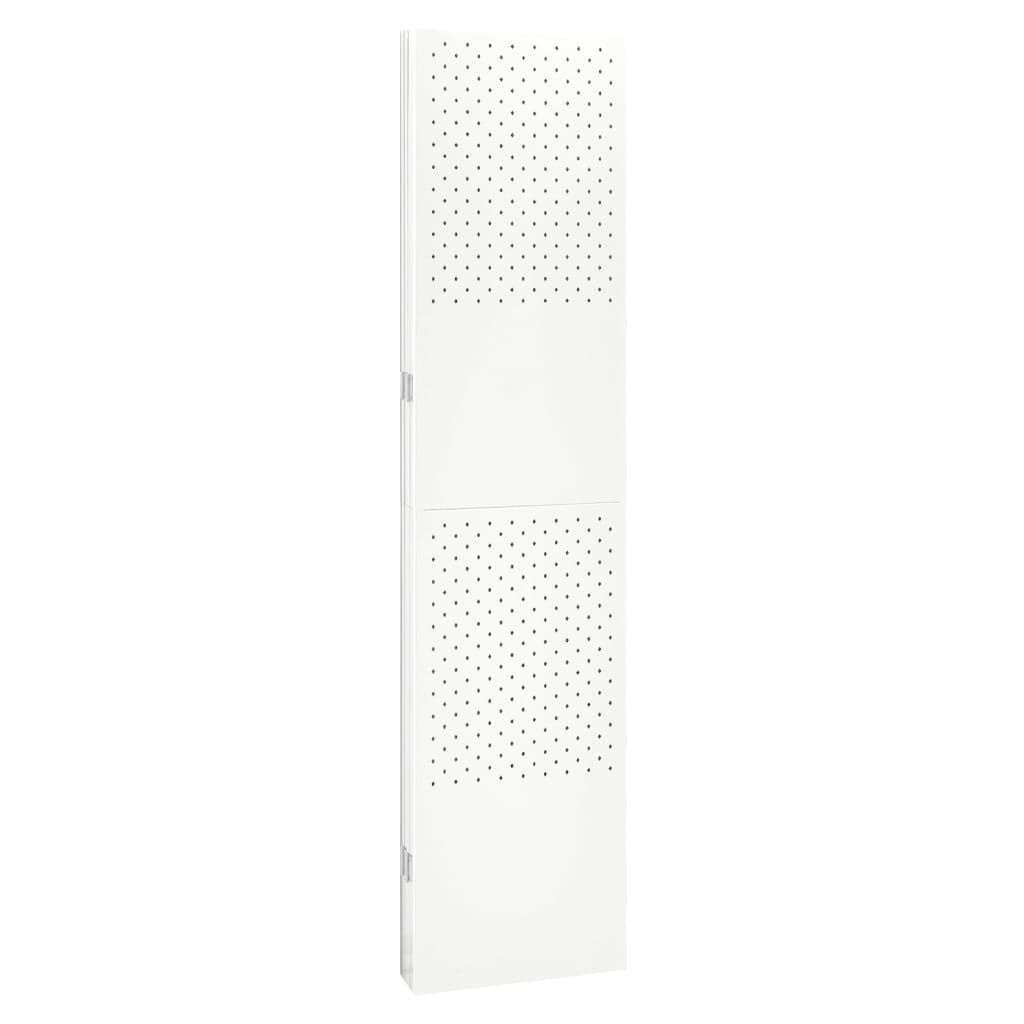 Sobna pregrada s 5 panela bijela 200 x 180 cm čelična
