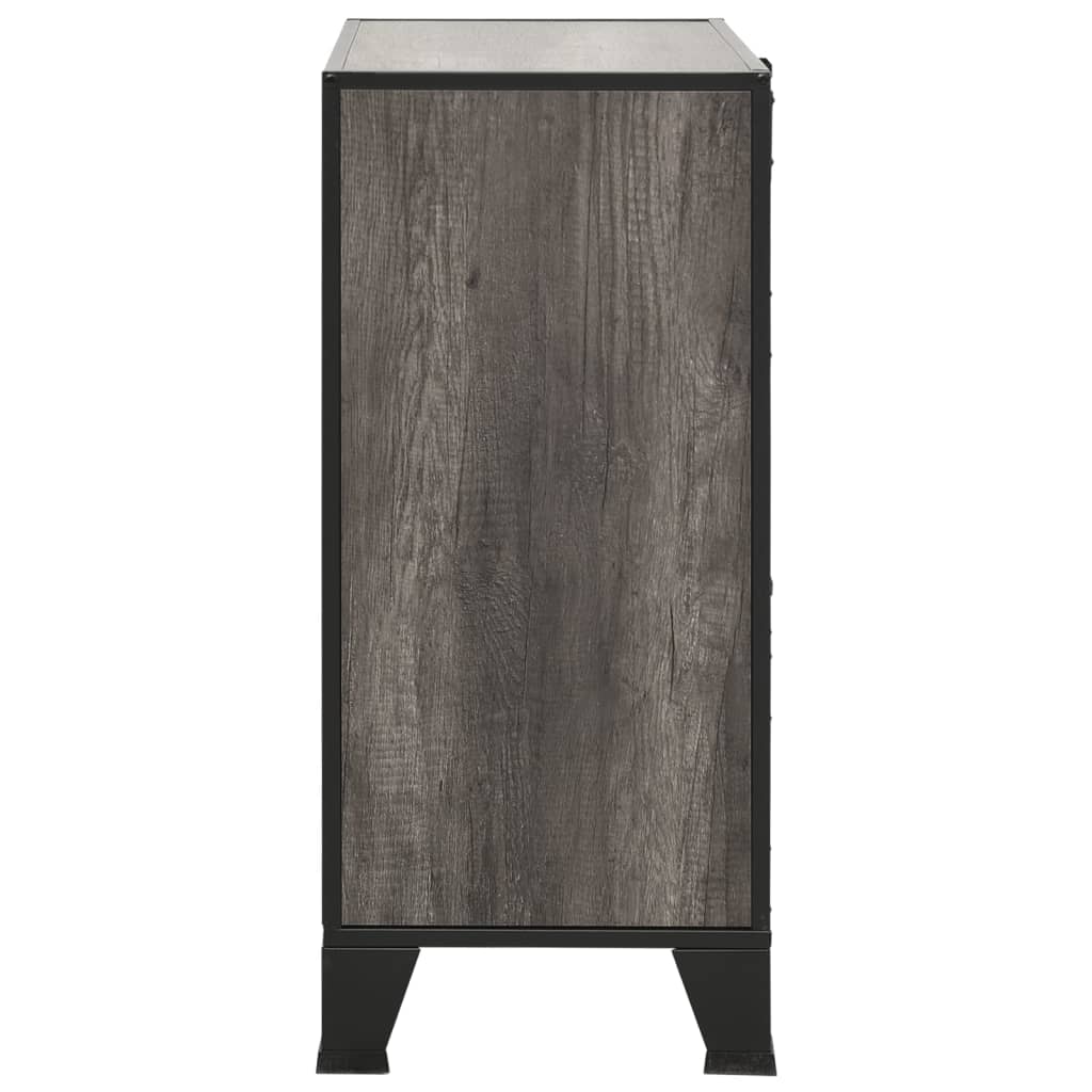 Ormarić za pohranu sivi 72 x 36 x 82 cm od metala i MDF-a