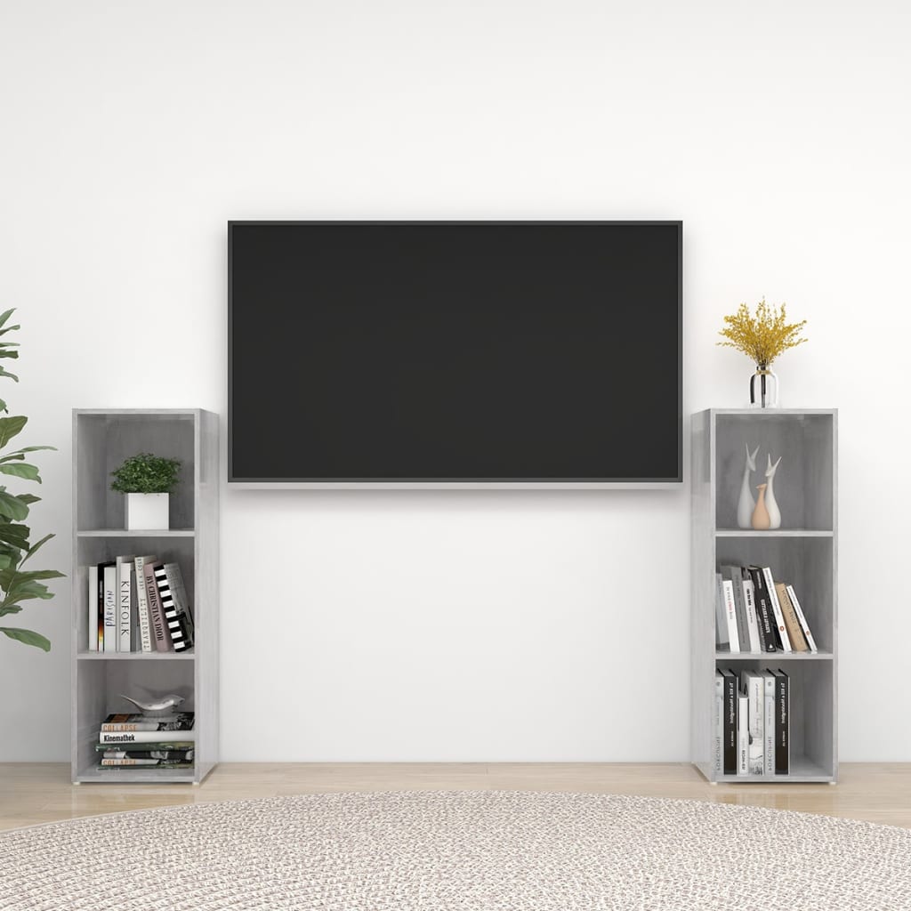 TV ormarići 2 kom boja betona 107x35x37 cm konstruiranog drva
