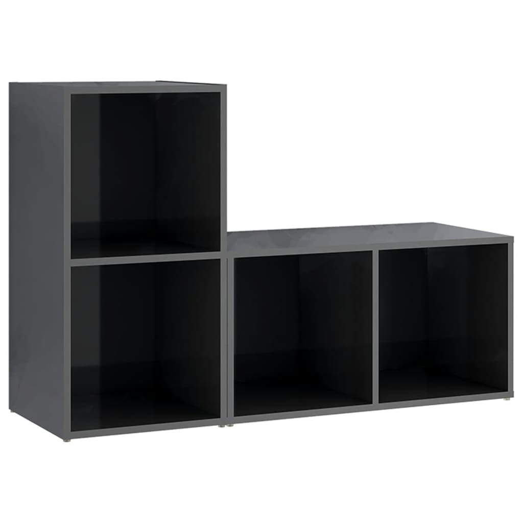 TV ormarići 2 kom sjajni sivi 72x35x36,5 cm konstruirano drvo