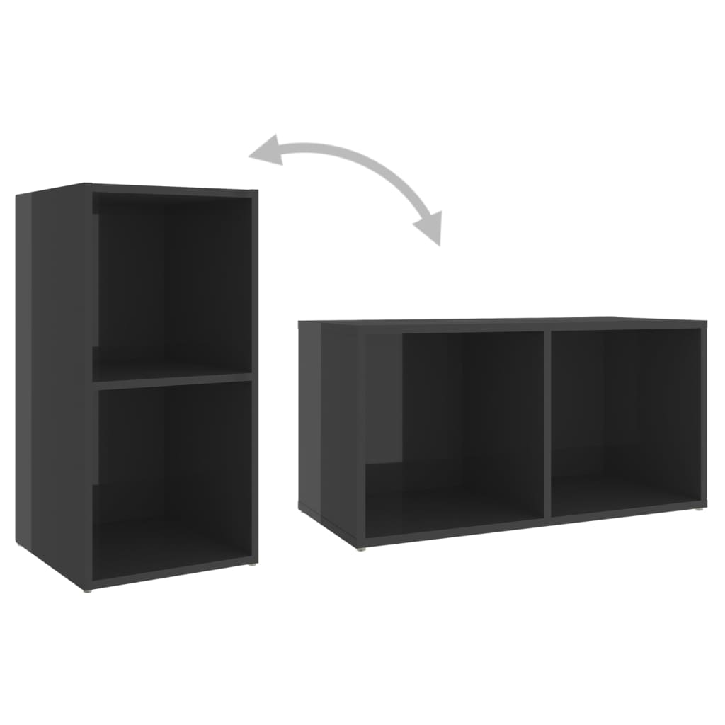 TV ormarići 2 kom sjajni sivi 72x35x36,5 cm konstruirano drvo
