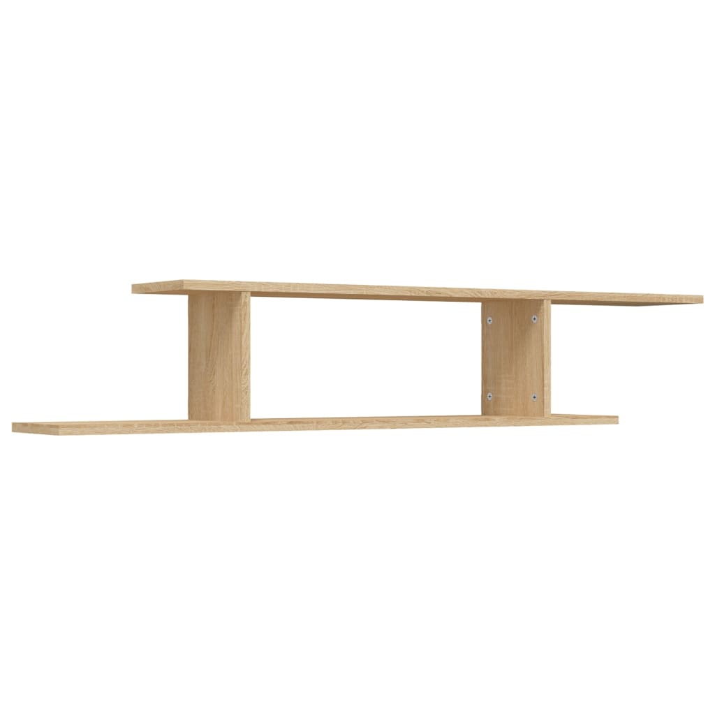 Zidna TV polica boja hrasta 125 x 18 x 23 cm konstruirano drvo