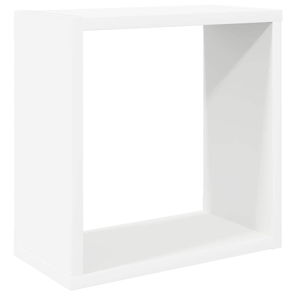 Kockaste zidne police 2 kom bijele 30 x 15 x 30 cm