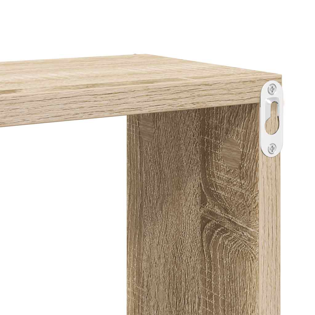 Kockaste zidne police 2 kom boja hrasta sonome 30 x 15 x 30 cm