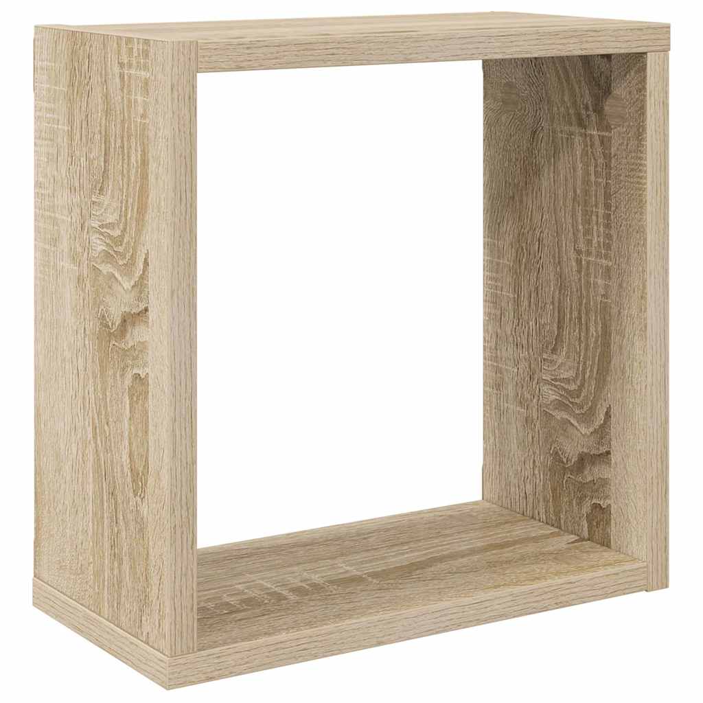 Kockaste zidne police 4 kom boja hrasta sonome 30 x 15 x 30 cm