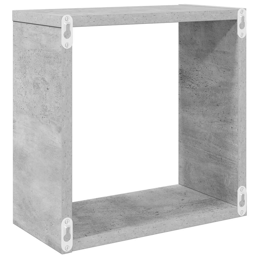 Kockaste zidne police 6 kom siva boja betona 30 x 15 x 30 cm