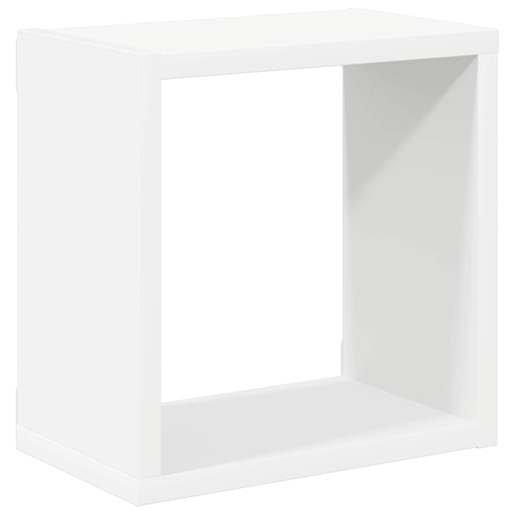 Kockaste zidne police 4 kom bijele 26 x 15 x 26 cm
