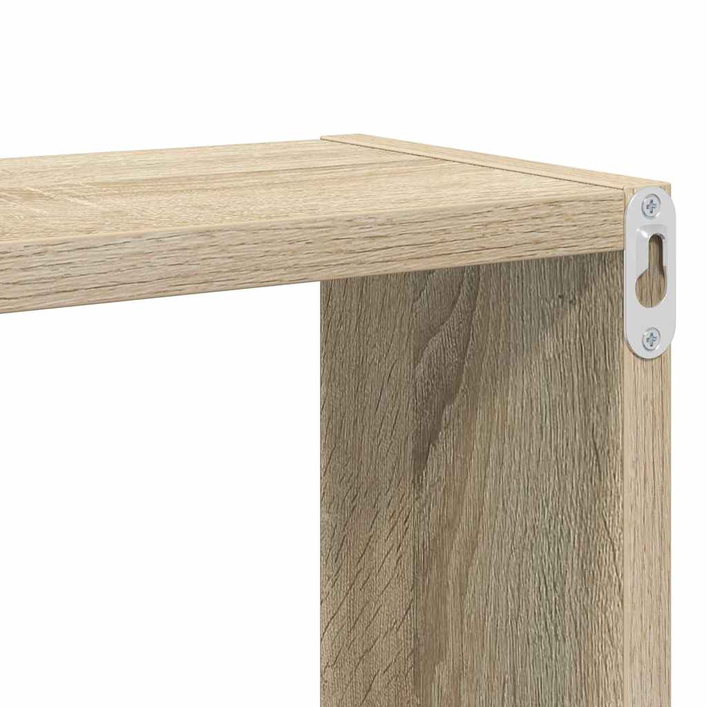 Kockaste zidne police 2 kom boja hrasta sonome 26 x 15 x 26 cm