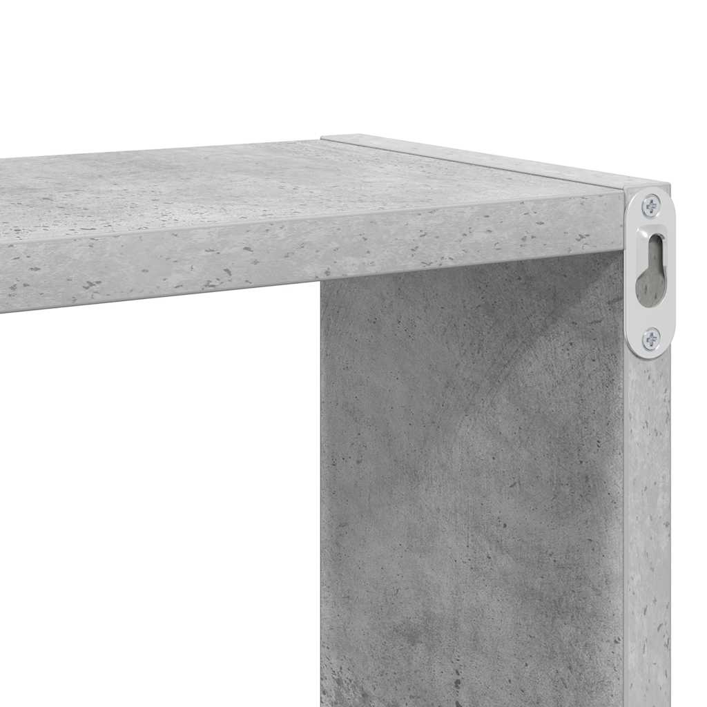 Kockaste zidne police 4 kom siva boja betona 26 x 15 x 26 cm