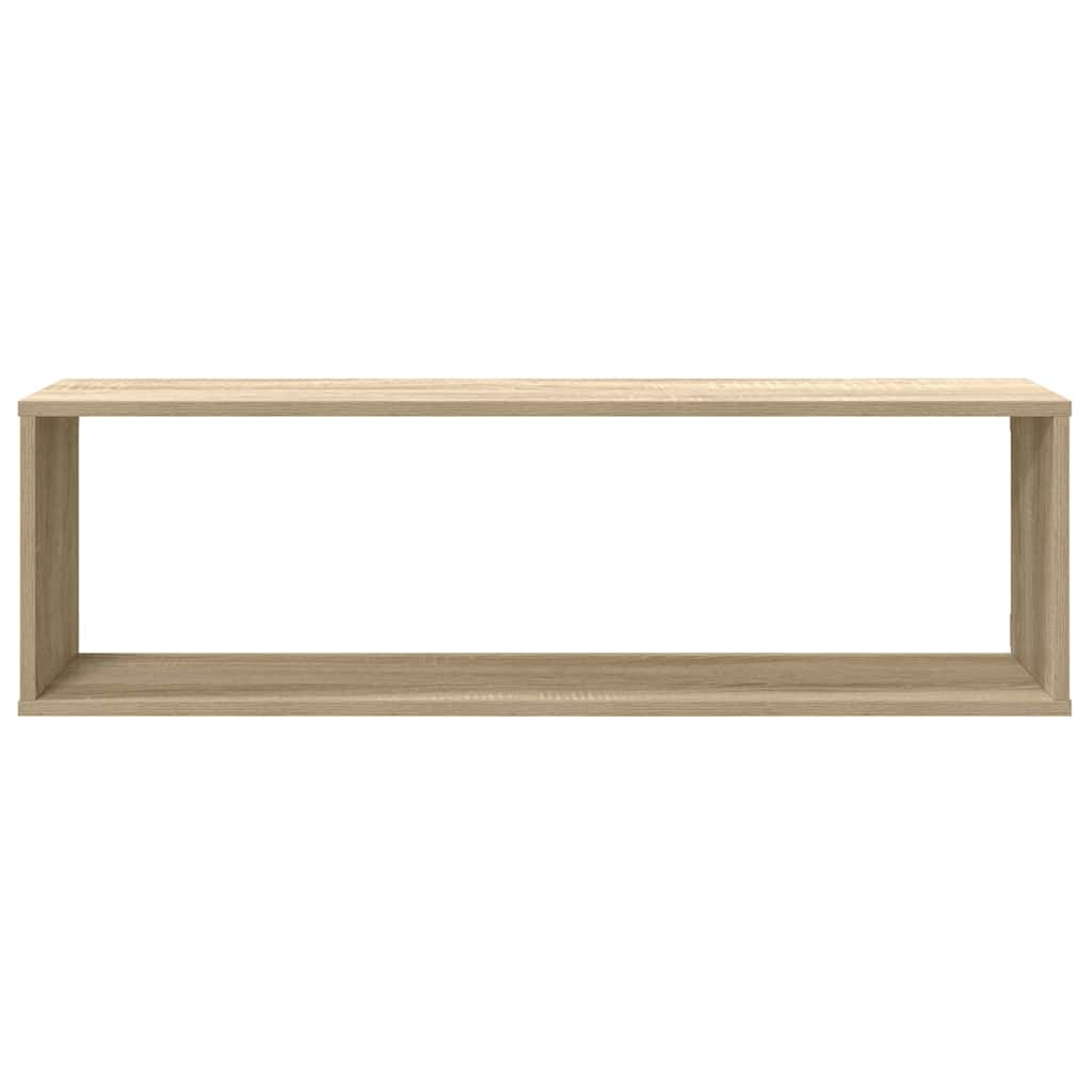 Kockaste zidne police 2 kom boja hrasta 100 x 15 x 30 cm drvene