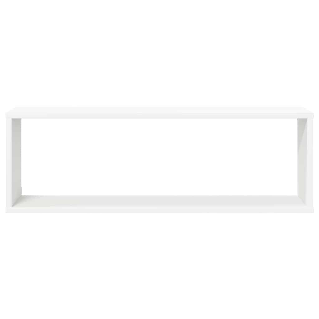 Kockaste zidne police 2 kom bijele 80 x 15 x 26,5 cm drvene