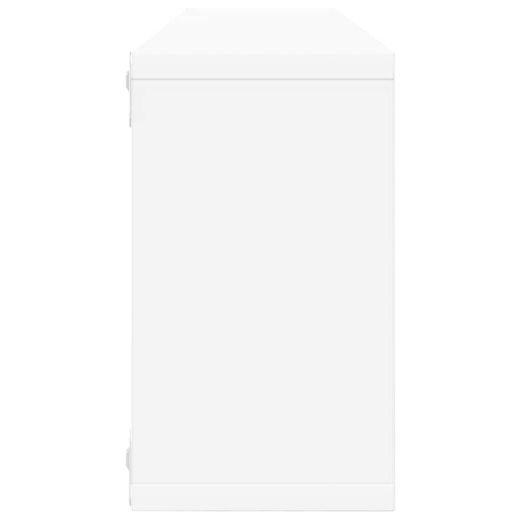 Kockaste zidne police 2 kom bijele 80 x 15 x 26,5 cm drvene