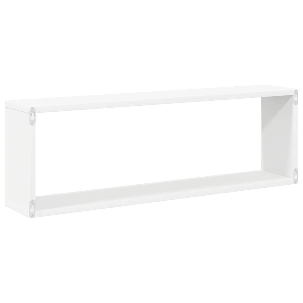Kockaste zidne police 2 kom bijele 80 x 15 x 26,5 cm drvene
