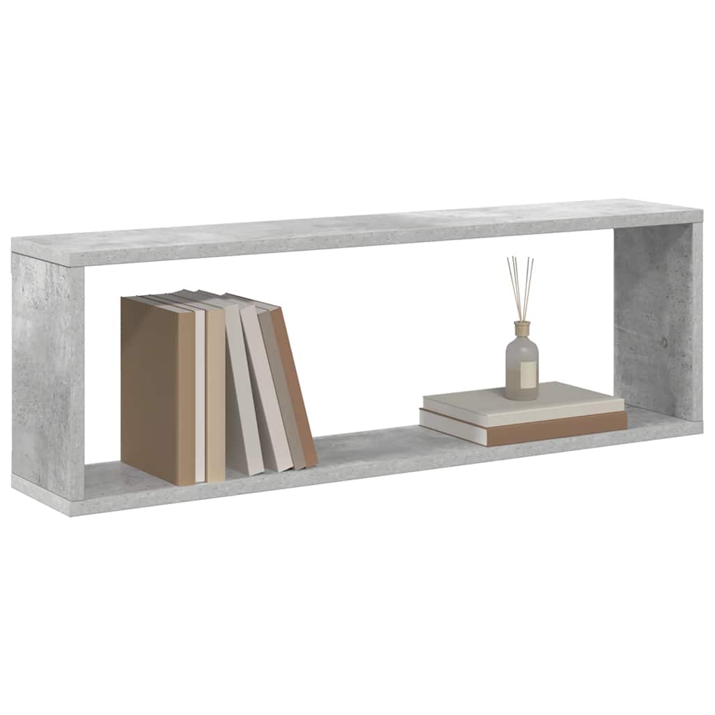 Kockaste zidne police 4 kom boja betona 80x15x26,5 cm drvene